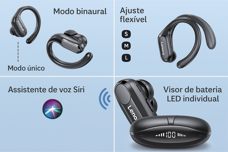 fone bluetooth Lenovo xt80 Original Esporte Corrida Treinos
