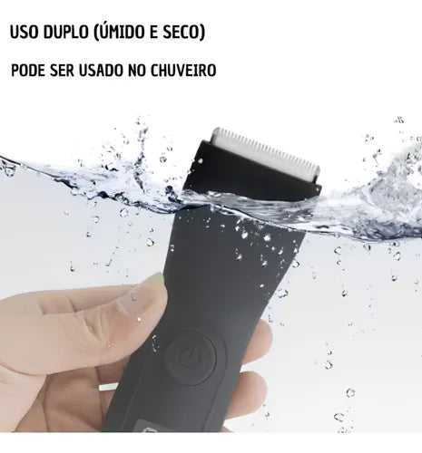 Aparador Masculino Premium – tecnologia de lâmina de cerâmica substituível, 100% à prova d’água, recarregável